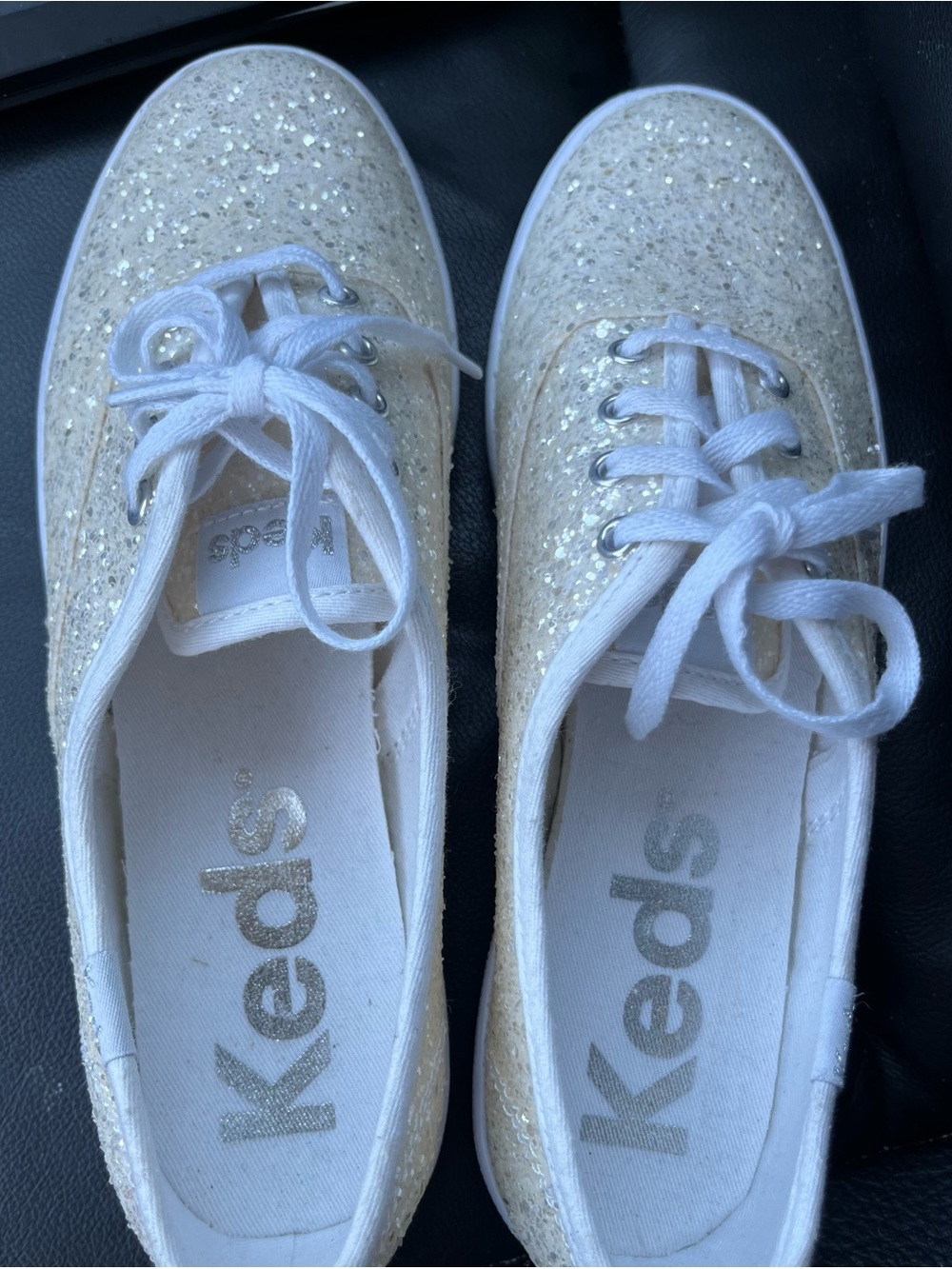 Keds Women's Gold Glitter Lace-Up Sneakers